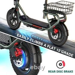 SISIGAD Electric Scooter for Adults with Seat 300W Foldable Scooter with Basket