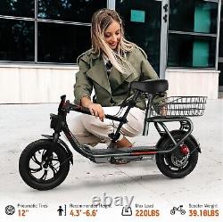 SISIGAD Electric Scooter for Adults with Seat 300W Foldable Scooter with Basket