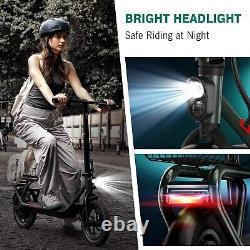 SISIGAD Electric Scooter for Adults with Seat 300W Foldable Scooter with Basket