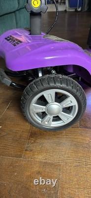 SKRT 4-Wheel Electric Scooter purple withBasket LED 4.5 mph 300 lb