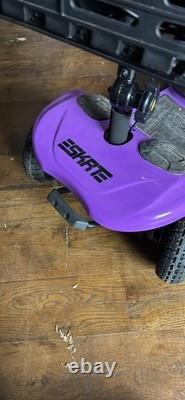 SKRT 4-Wheel Electric Scooter purple withBasket LED 4.5 mph 300 lb