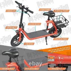 SPORTS E SCOOTER WithSEAT FOLDABLE ELECTRIC MOPED BIKE ADULT COMMUTE RED US STOCK