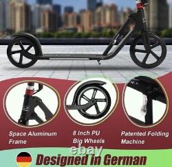 Scooter Big Kids Adults Teens Foldable Travel Outdoor Use New Black Red