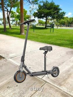 Sigravy E Scooter for adult 350W 19MPH 21Miles Folding with seat, APP commuting