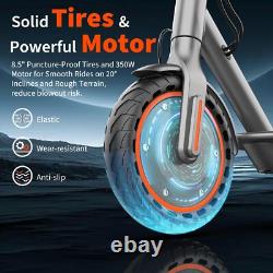 Sigravy E Scooter for adult 350W 19MPH 21Miles Folding with seat, APP commuting