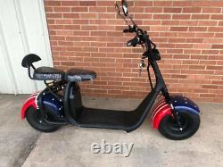 SoverSky 2000w Electric Fat Tire Scooter 60V/20Ah Lithium Motor Scooter X7 Black