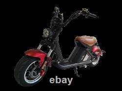 SoverSky Chopper Motorcycle 2000W 20Ah Lithium Fat Tire Scooter Citycoco M2 Red