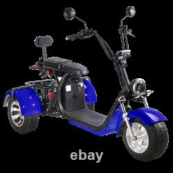 SoverSky Electric 3 Wheeler Moped for Adults 2000w Lithium Tricycle T7.1 Blue