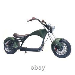 SoverSky Electric Motorcycle 2000w 20Ah Fat Tire Chopper Scooter M1 Black