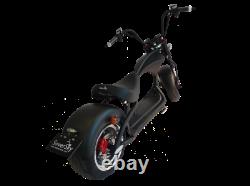 SoverSky Electric Motorcycle 2000w 20Ah Fat Tire Chopper Scooter M1 Black