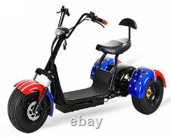 SoverSky Electric Senior Tricycle Adult 3 wheels Scooter 2000W Citycoco T7.0
