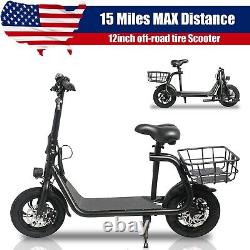 Sports Electric Scooter withSeat Foldable Electric Moped Bike for Adult Commuter