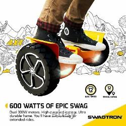 Swagtron 10 T6 Off Road Hoverboard Bluetooth Dual 300W Motor UL2272 Black V2