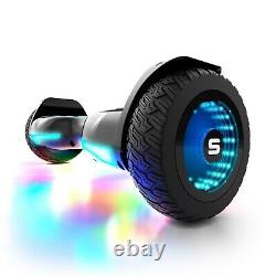 Swagtron 8 Off-Road Hoverboard 8 Mph Music-Synced Bluetooth 250 lb Weight Limit