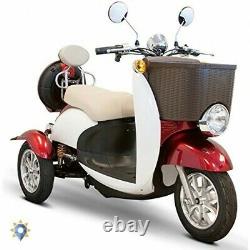 Tricycle Adult Electric Trike 3 Wheel Bike Scooter Red White 18 Mph With Storage