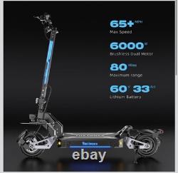 Tuziwuzs s 6000W Dual Motor Electric Scooter 65 MPH 80 Mile Range 60V33AH