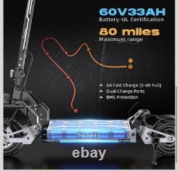 Tuziwuzs s 6000W Dual Motor Electric Scooter 65 MPH 80 Mile Range 60V33AH