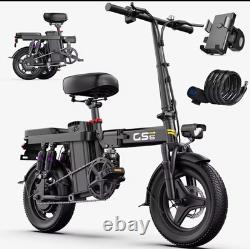 UPlee GS5 48V 10AH Battery EBike, 20+MPH, 740W Folding Electric Bike, 20 Miles Max