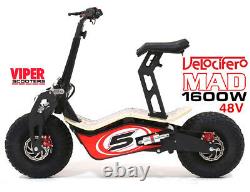 Velocifero Mad 1600W 48V Electric Scooter, New 2020 Model, Terrain Tyres, VQ