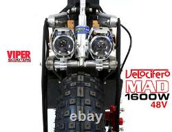 Velocifero Mad New 2020, 1600W 48V Lithium Electric Scooter, Terrain Tyres, VS