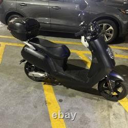 Zebra Seated Electric Scooter Black with Rear Storage Box