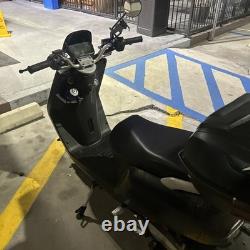 Zebra Seated Electric Scooter Black with Rear Storage Box