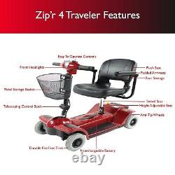 Zip'r 4 Traveler 4-Wheel Long Range Portable Foldable Mobility Scooter